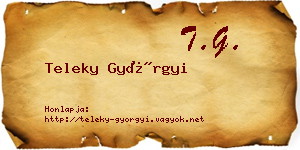 Teleky Györgyi névjegykártya